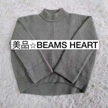 새상품급 BEAMS HEART 하이넥 스웨터 더스티 컬러