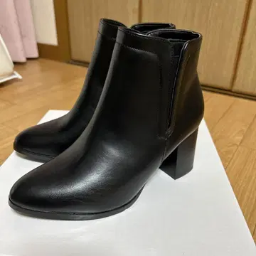 블랙 사이드 고어 부츠 힐 6.5cm S 사이즈