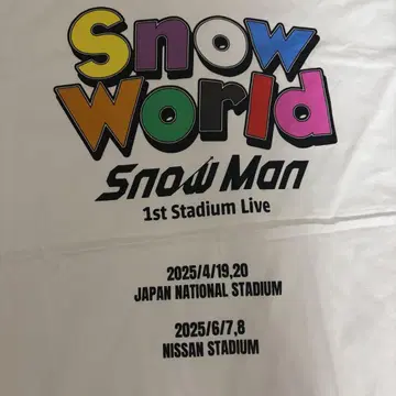 미사용품 SnowMan Snow World 로고 티셔츠 스노우맨