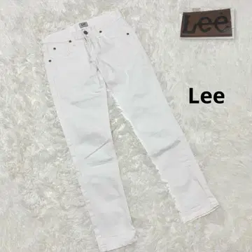 [Lee] 화이트 데님 가죽 패치 여성용 XS