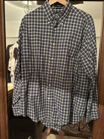 NAUTICA 체크 셔츠 긴팔 버튼 다운 노티카