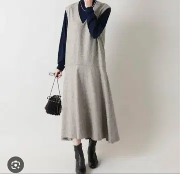 IENA tweed 로우 플레어 원피스