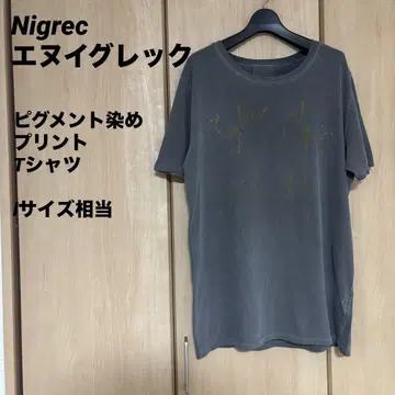 Nigrec 에누이그렉 피그먼트 염색 프린트 티셔츠 페이드 일본제
