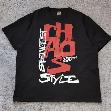 신일본 프로레슬링 CHAOS 티셔츠 4L 블랙