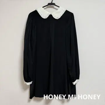 HONEY MI HONEY 허니미허니 카라 부착 원피스 블랙