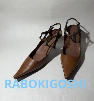 RABOKIGOSHI 백 스트랩 펌프스 [미사용] 브라운