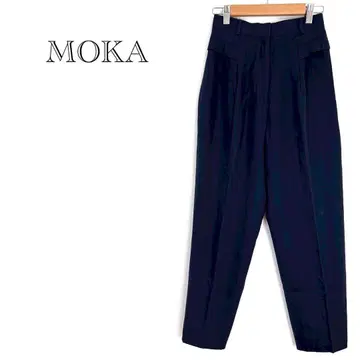 *MOKA 캐주얼 팬츠 센터 플리츠 오피스 의류 일본제