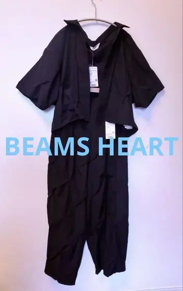 BEAMS HEART 파라슈트 팬츠 상하의 세트 블랙 [미사용]