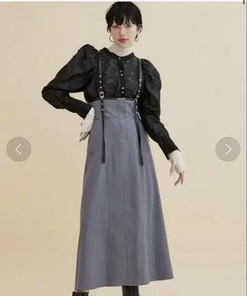 INella 허리 라인 강조 서스펜더 스커트 2웨이