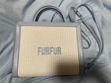 FURFUR 라피아 로고 토트백 SAX