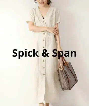 Spick & Span 스픽 앤드 스팬 아사 V넥 원피스 100% 마