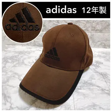 아디다스 adidas 캡 페이크 레더 브라운 자수 로고 Y2K
