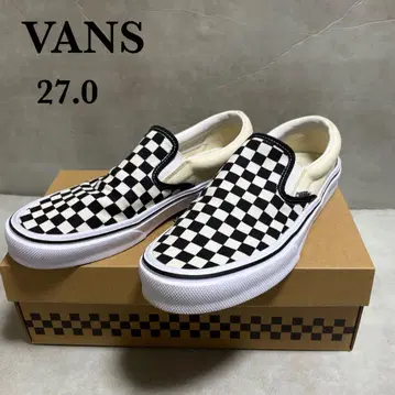 VANS SLIP ON LITE 체크 27.0 US9 슬리퍼