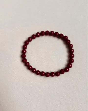 붉은색 비즈 브레이슬릿 약 7.5cm