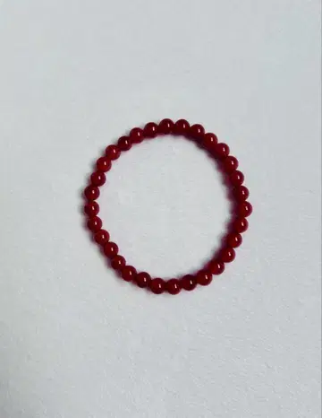 빨간색 비즈 팔찌 약 6.5cm