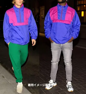 80년대 빈티지 나일론 아노락 L 퍼플 핑크