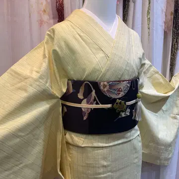 홍화 명주 홑 기모노 기모노 단품