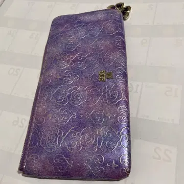 ANNASUI 안나수이 로즈 하트 장지갑 코인 케이스 퍼플 나비