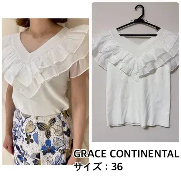 GRACE CONTINENTAL 프릴 니트 그레이스 콘티넨탈