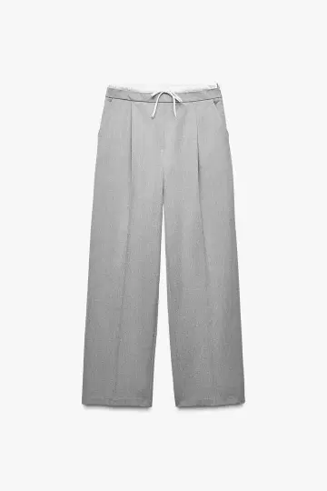 ZARA 와이드 레그 팬츠 더블 허리 밴드