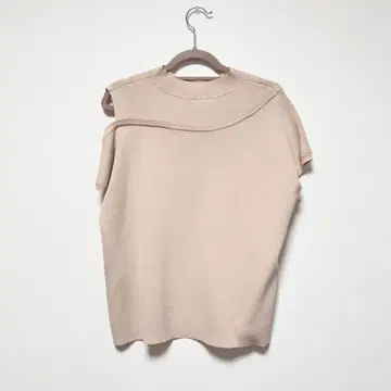 미품 Diagran 컷 숄더 풀오버 핑크 베이지 여름 니트
