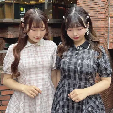 에블린 에블린 플레어 폴로 셔츠 핑크