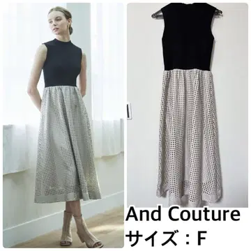 And Couture 펀칭 가죽 도킹 원피스 앙데팡당