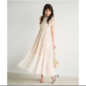 코코딜 플리츠 티어드 프릴 원피스