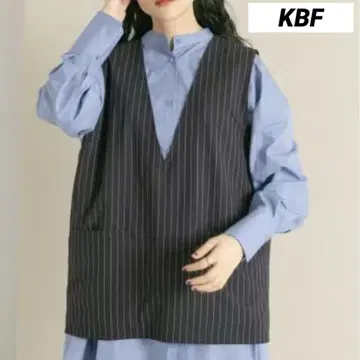 KBF V넥 오버 베스트 KBF FREE 스트라이프