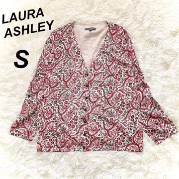 LAURA ASHLEY V넥 가디건 보태니컬 무늬 S