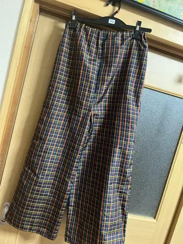 줄무늬 패턴 가우초 팬츠 오시마 명주