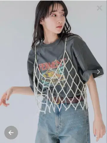로리즈팜 비즈 뷔스티에 펄 화이트