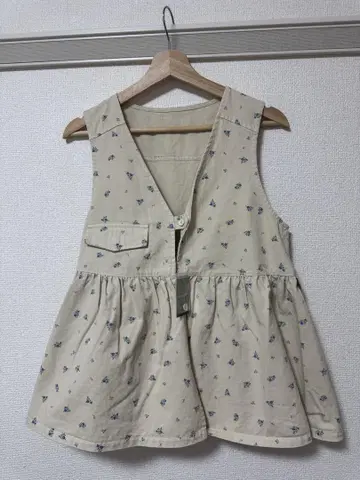 FREAK'S STORE 페인터 베스트/데님 베스트 꽃무늬