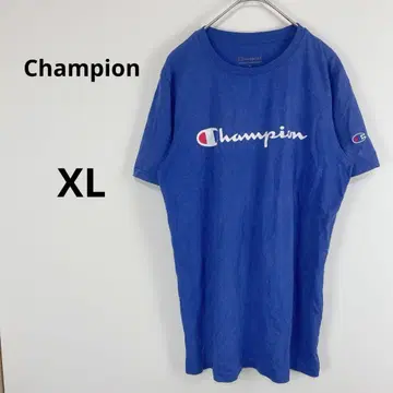 챔피온 Champion 로고 T셔츠 [XL] 빅 블루 코튼 혼방