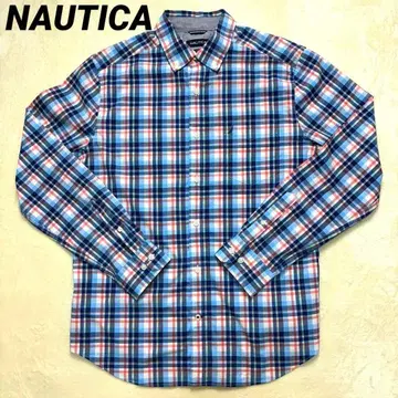 노티카(NAUTICA) 장소 셔츠 자수 로고 M 사이즈 체크