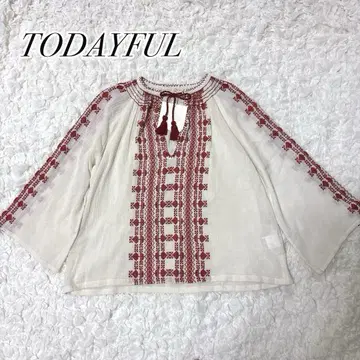 신제품 TODAYFUL 투데이풀 자수 태슬 컷소 레드