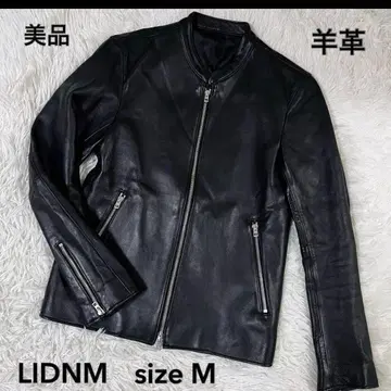 미품 LIDNM 리드 노칼라 싱글 라이더스 재킷 양가죽 M