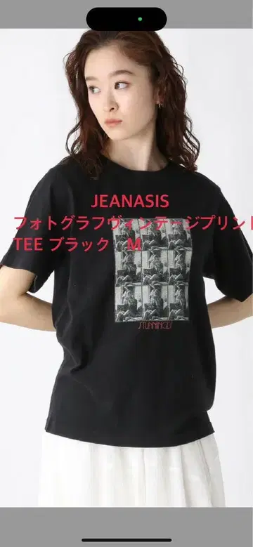 JEANASIS 사진 그래픽 프린트 TEE 블랙 M