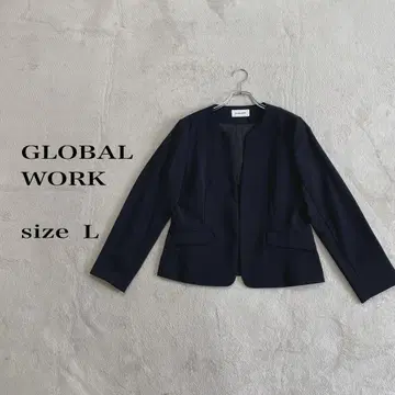 GLOBAL WORK 노카라 재킷 L 네이비