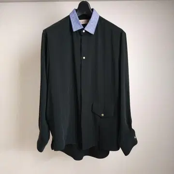 CULLNI 18AW 스트라이프 컬러 클레릭 셔츠 드레이프