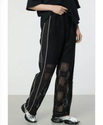 로데오 크라운스 와이드 볼 사이드 라인 레이스 팬츠