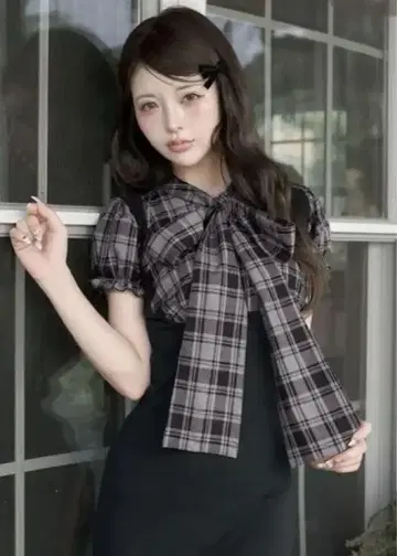 다리치 레이어드 스타일 보타이 니트 미니 원피스 BLK FREE