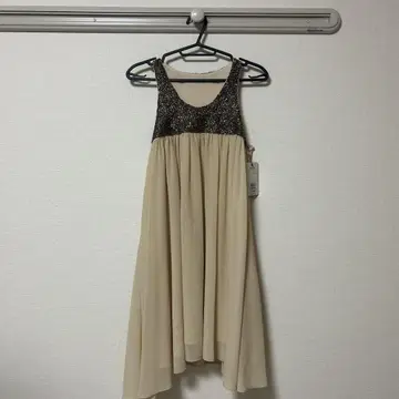 다스티나 베이지 시폰 노스 드레스