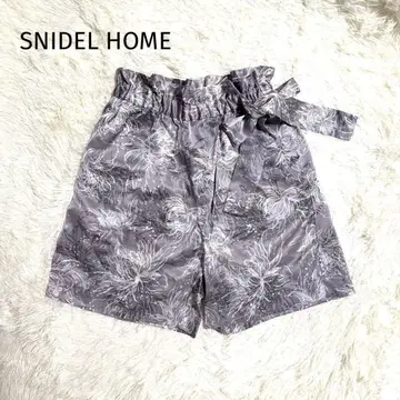미사용 하자품 SNIDEL 스나이델 홈 새틴 프린트 숏팬츠만