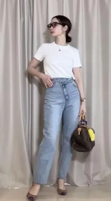 웨스트 비대칭 데님 팬츠 LAGUNAMOON 라그나무