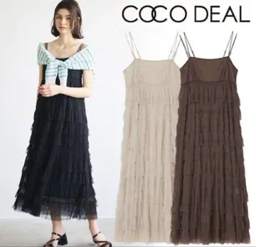 신품 COCODEAL 츄르 플리츠 티어드 원피스