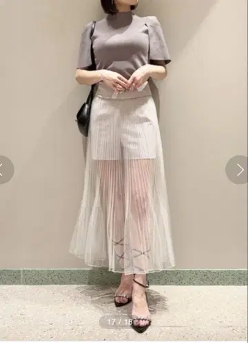 스나이델 시어 플리츠 튤 스카 숏 팬츠