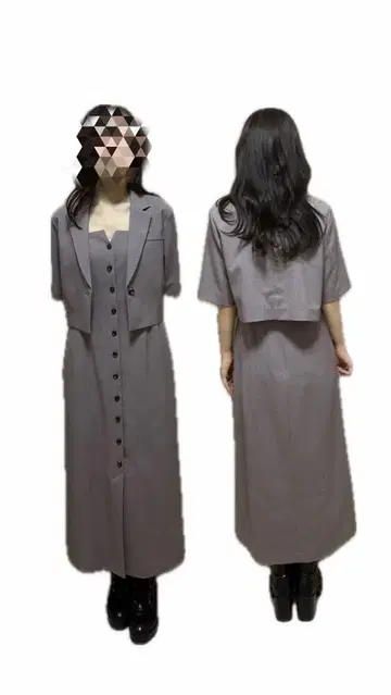 JILL by JILL STUART 퍼플 롱 원피스 재킷 세트