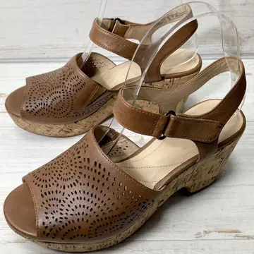 클라크스 Clarks 차색 코르크 웨지 샌들 37(23)
