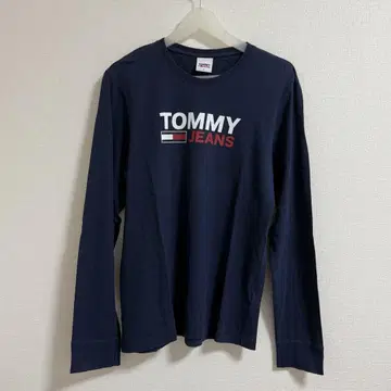 TOMMY JEANS 네이비 장소매 컷소 M